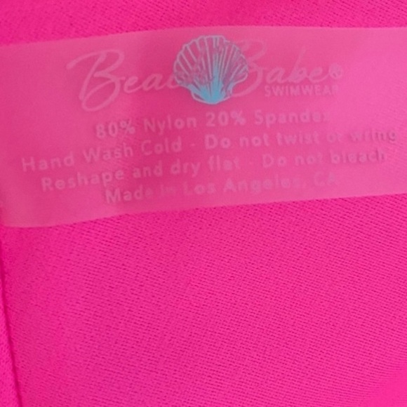 Nwt BEACH BABE Mia Ribbed Bikini Bottom Pink - Picture 6 of 7